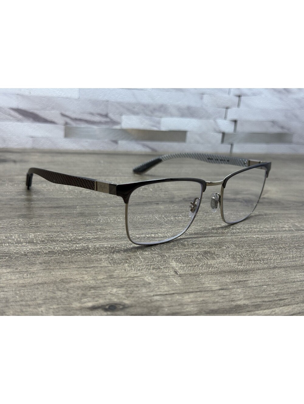Ray-Ban Eyeglasses Frames RB8421 3125 Shiny Gray Silver Carbon Fiber 54[]19-145